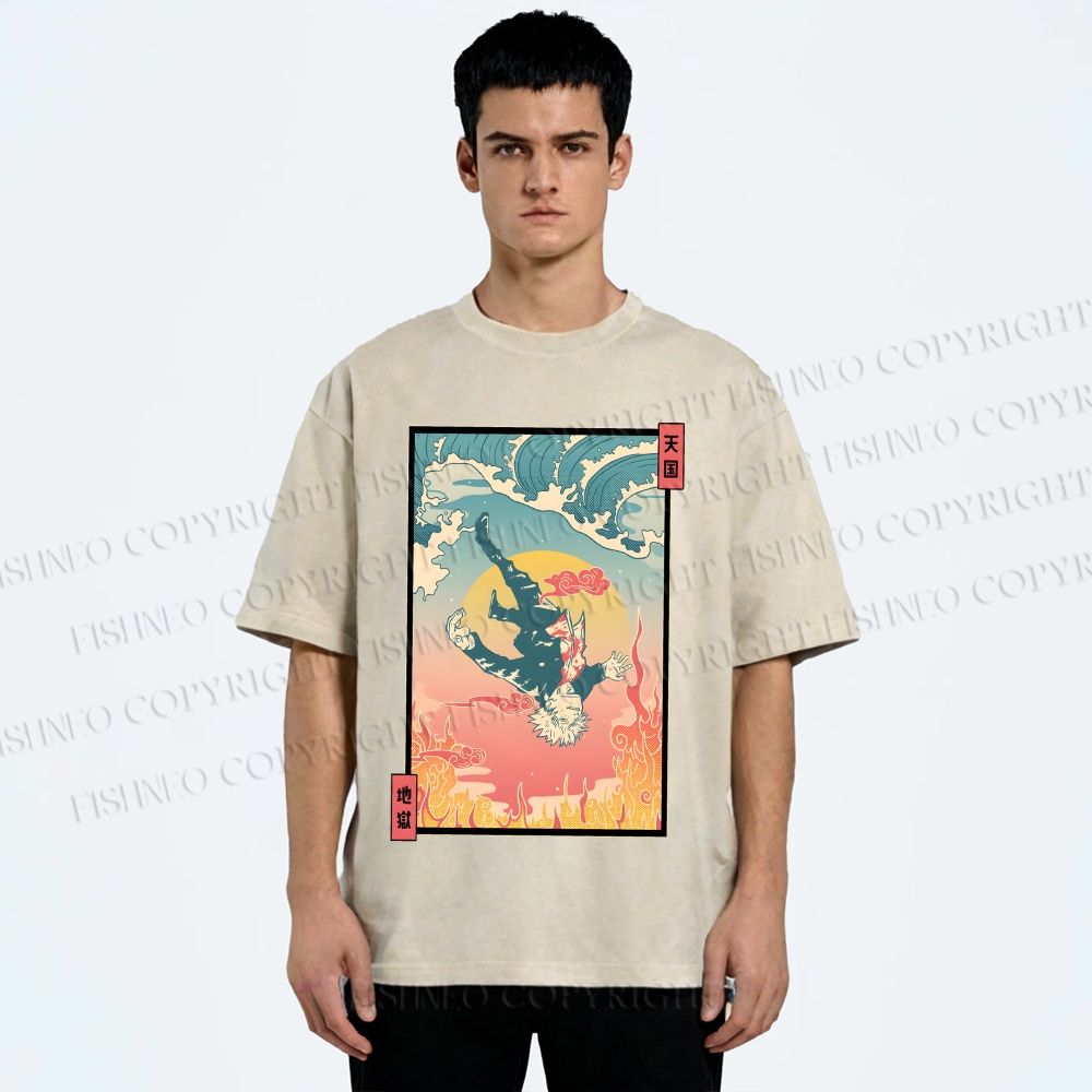 Unisex Honored Sorcerer Satoru Gojo Printed Washed Tee
