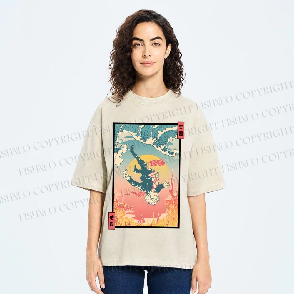Unisex Honored Sorcerer Satoru Gojo Printed Washed Tee