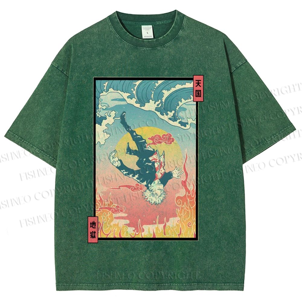 Unisex Honored Sorcerer Satoru Gojo Printed Washed Tee