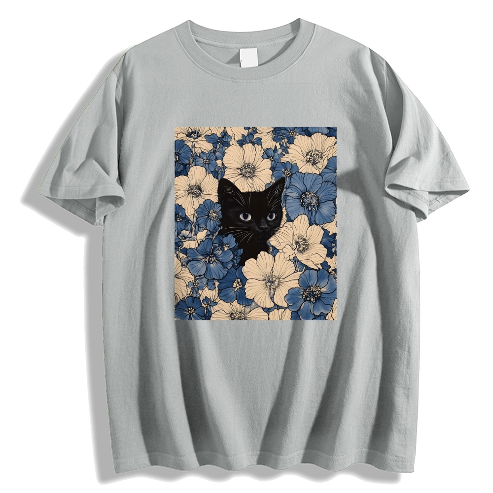   Cat & Flowers Classic T-Shirt