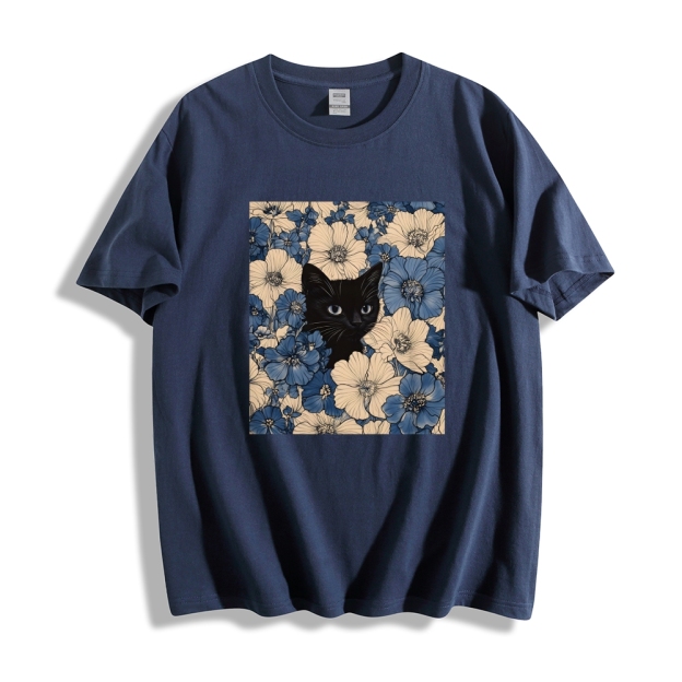   Cat & Flowers Classic T-Shirt
