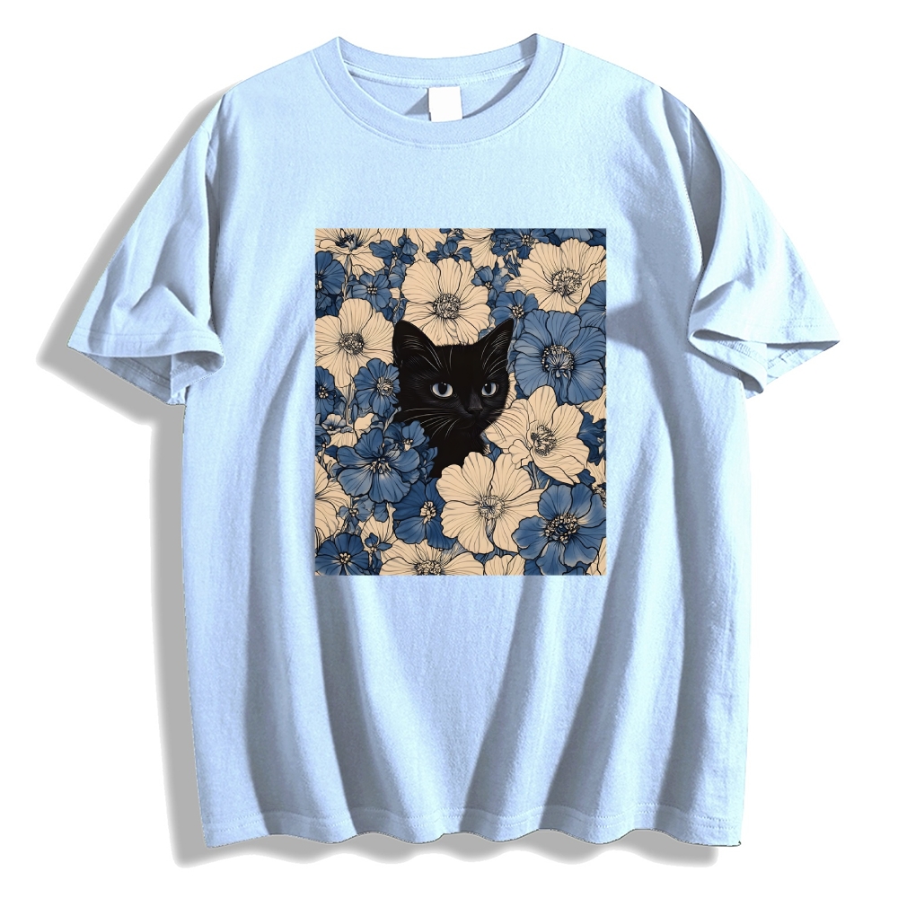   Cat & Flowers Classic T-Shirt