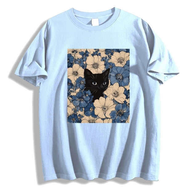   Cat & Flowers Classic T-Shirt