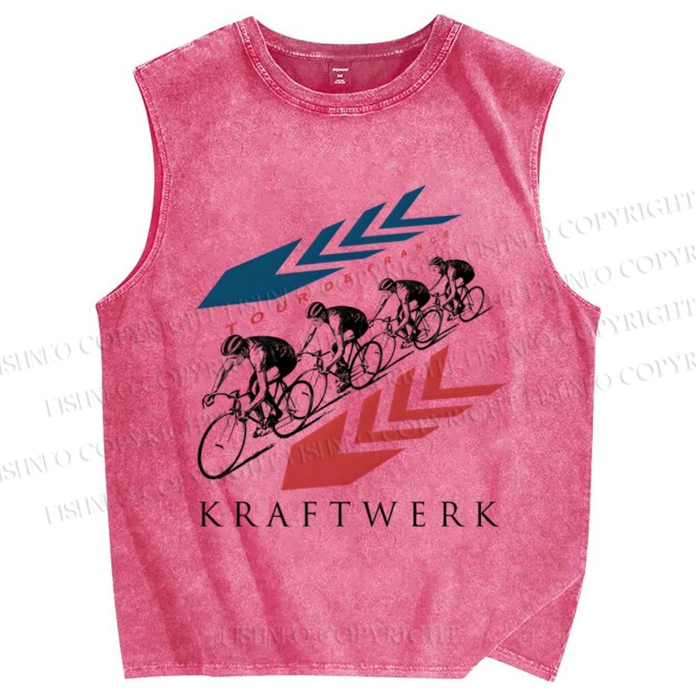 Unisex Kraftwerk Tour de France Printed Washed Tank Top