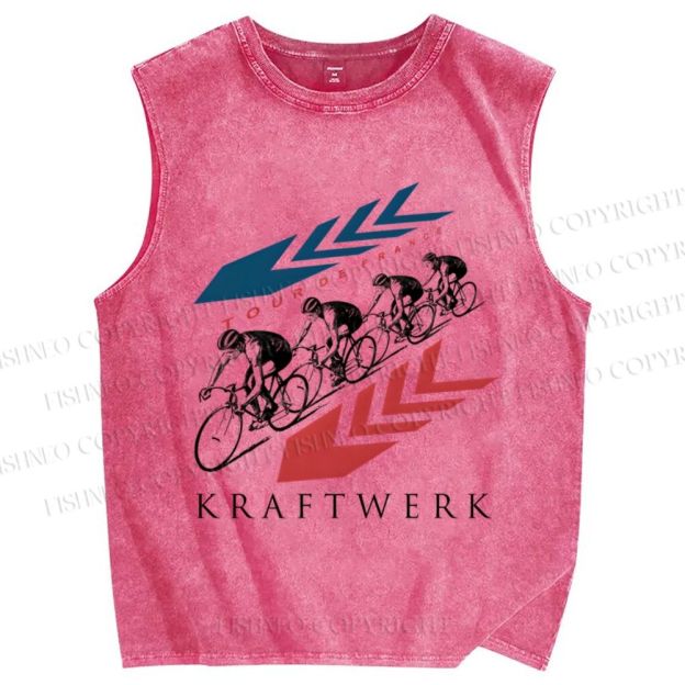 Unisex Kraftwerk Tour de France Printed Washed Tank Top