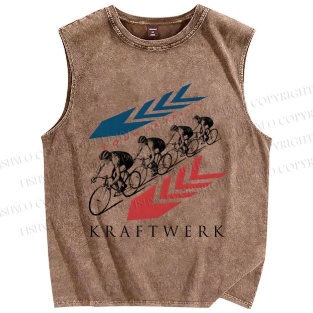 Unisex Kraftwerk Tour de France Printed Washed Tank Top