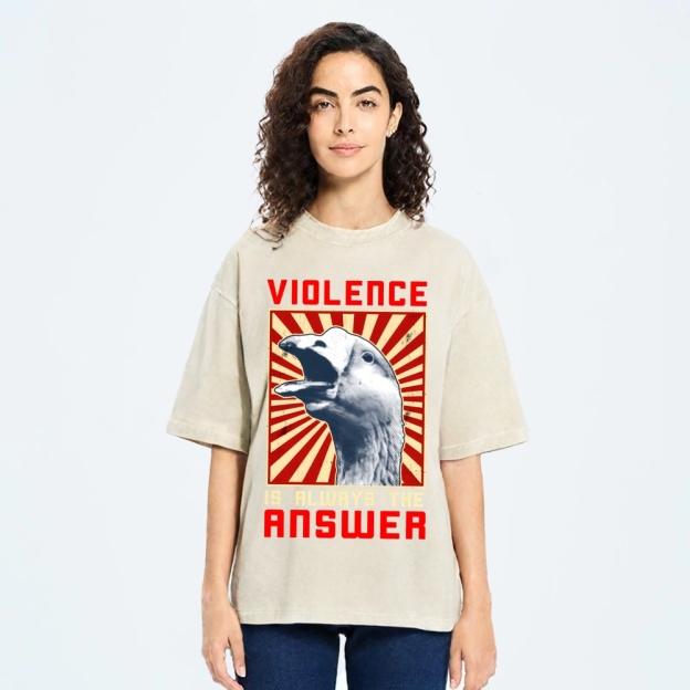 Violence Is Always The Answer Washed T-Shirt