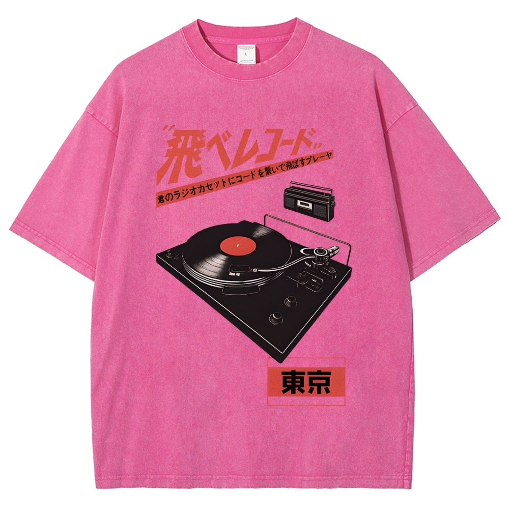 Retro Japanese Tokyo Music Washed T-Shirt