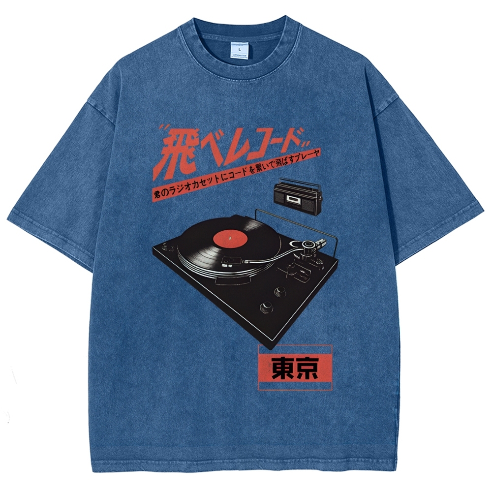 Retro Japanese Tokyo Music Washed T-Shirt