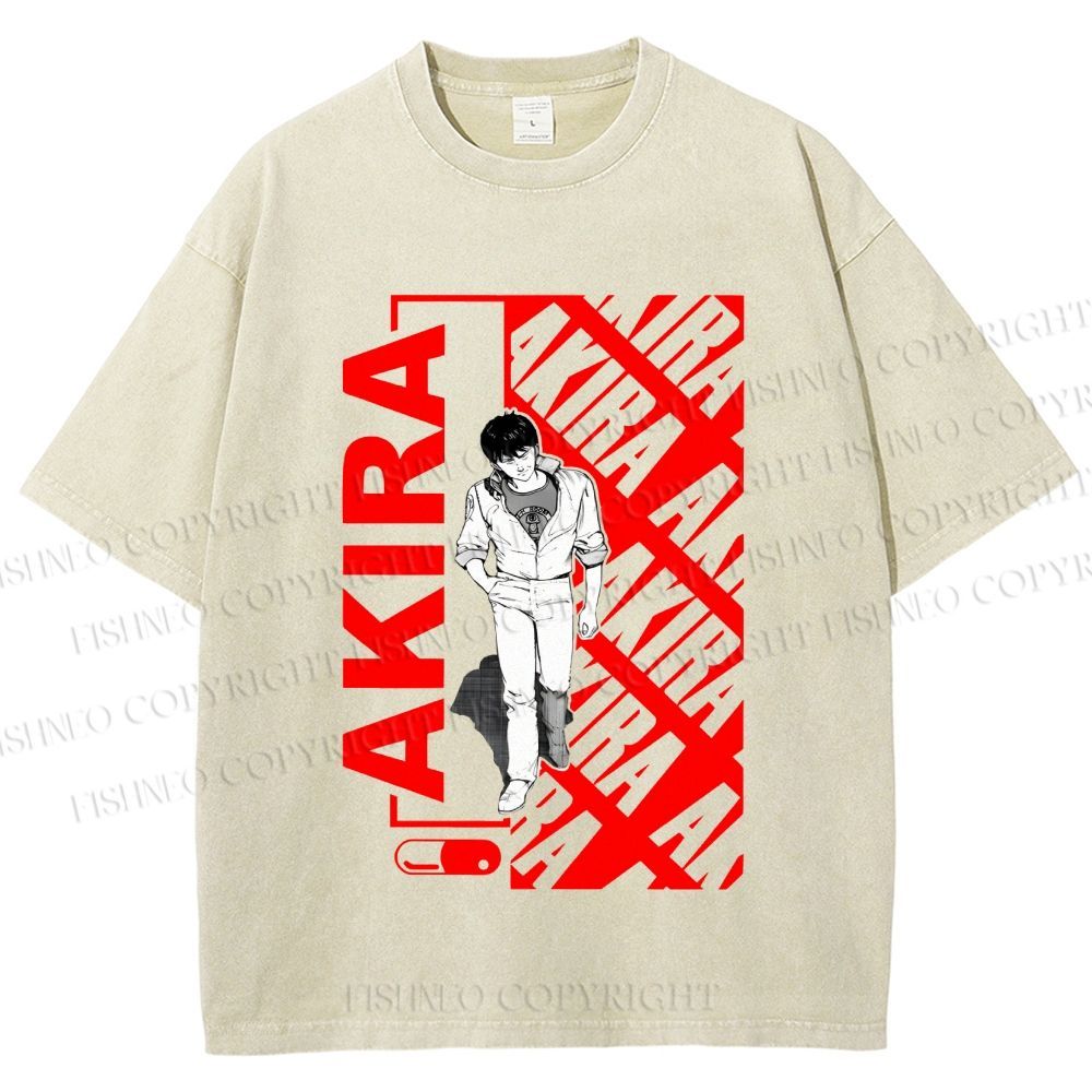 Unisex Japanese Anime Akira Printed Washed Tee