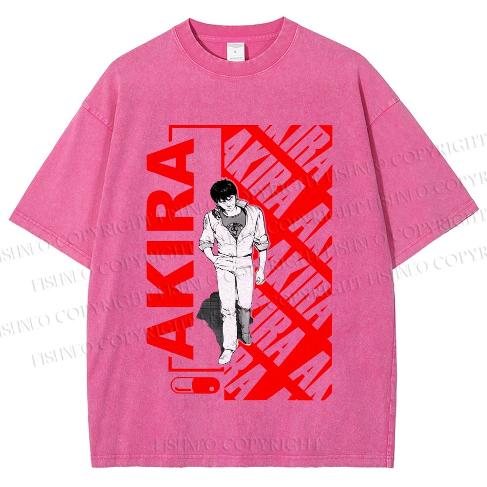 Unisex Japanese Anime Akira Printed Washed Tee