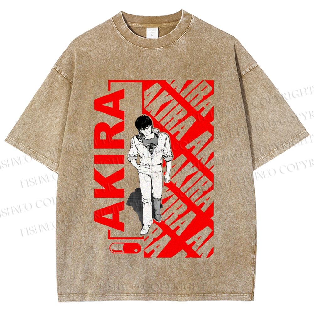 Unisex Japanese Anime Akira Printed Washed Tee