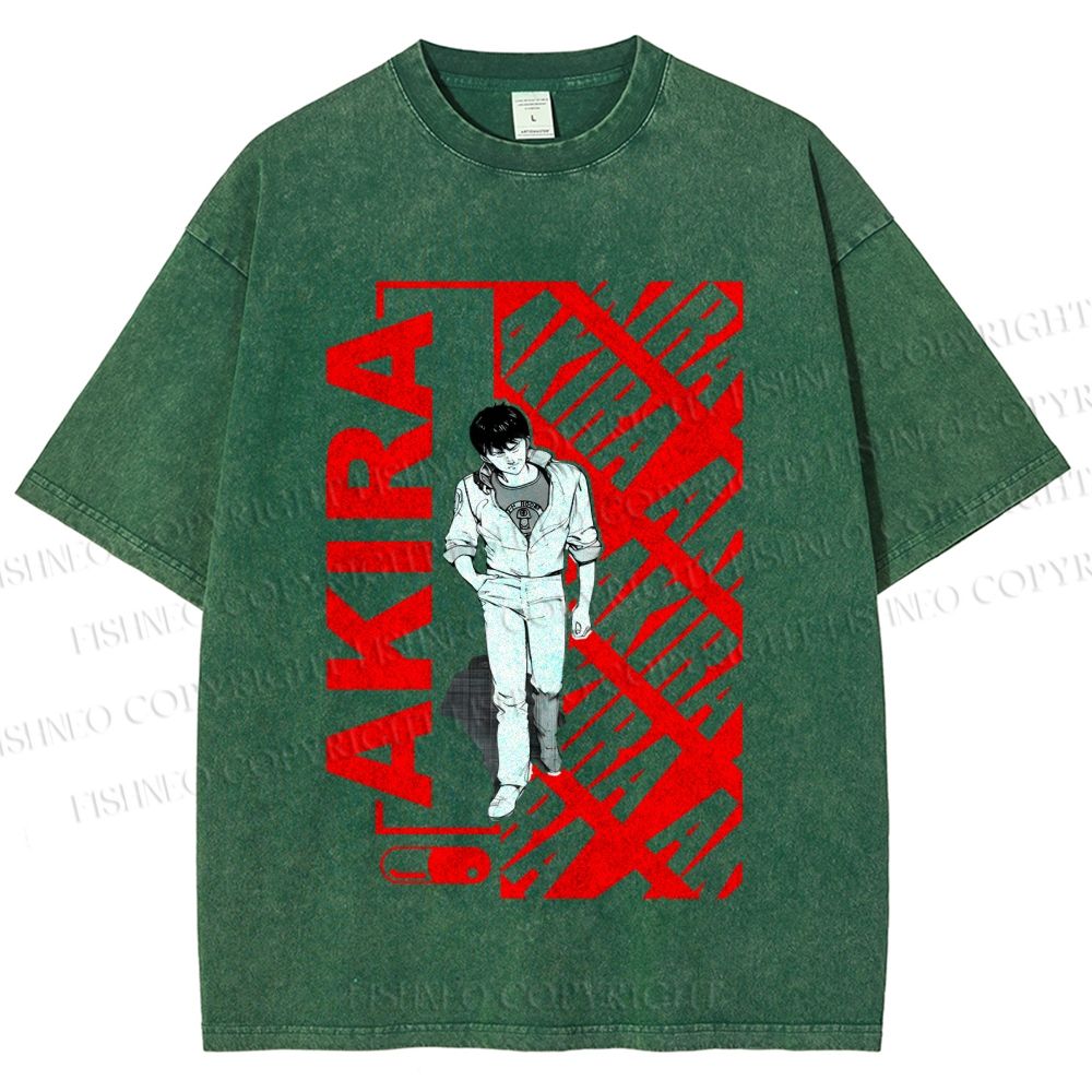 Unisex Japanese Anime Akira Printed Washed Tee