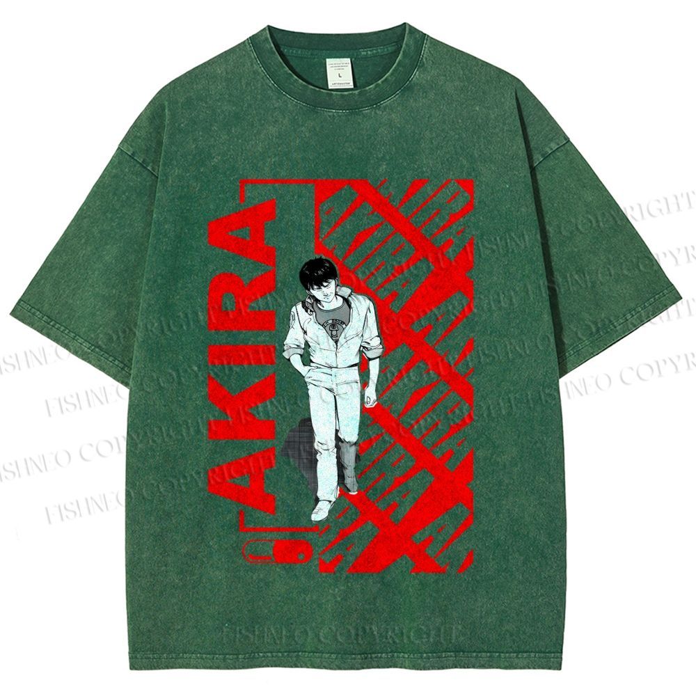 Unisex Japanese Anime Akira Printed Washed Tee