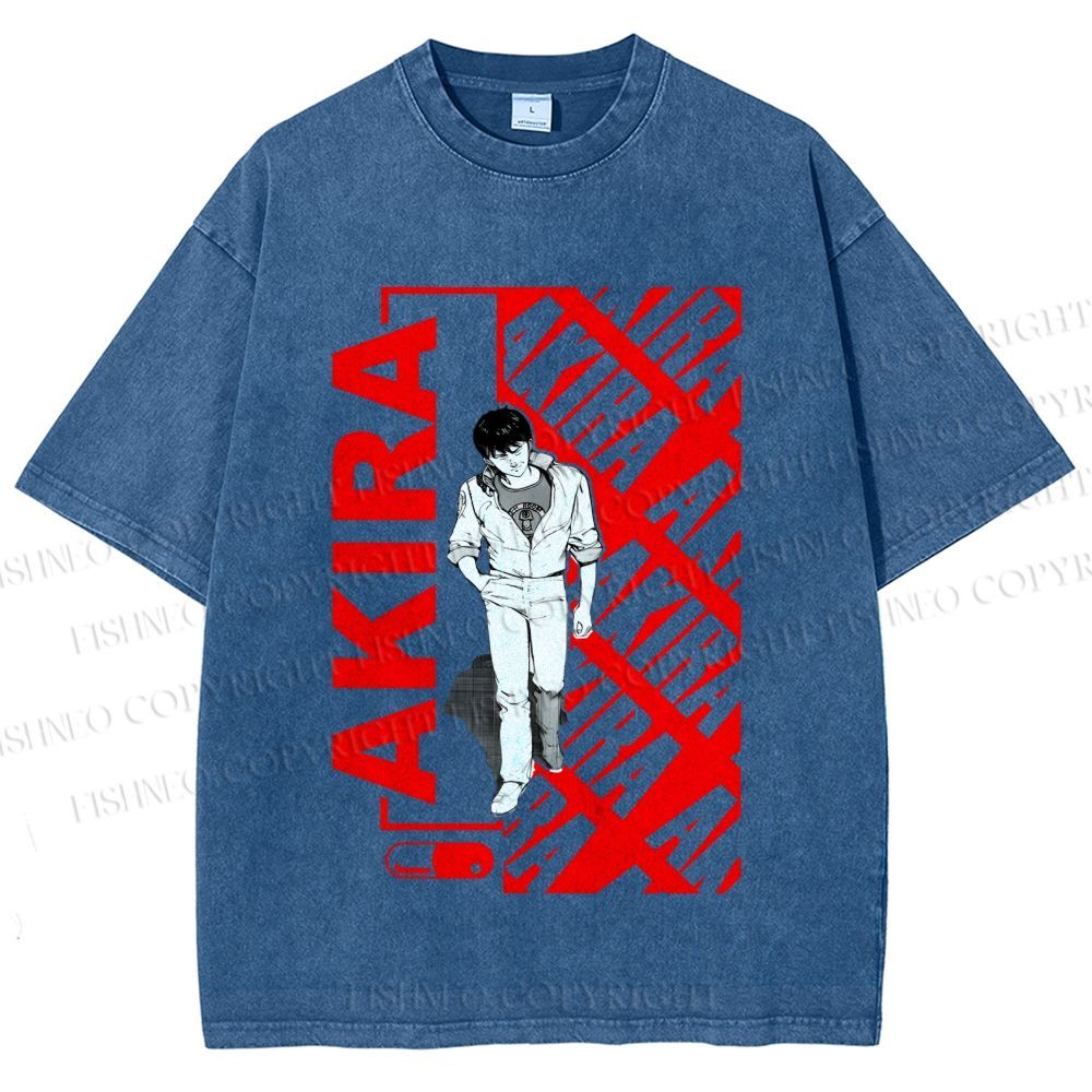 Unisex Japanese Anime Akira Printed Washed Tee