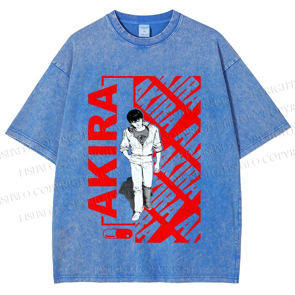 Unisex Japanese Anime Akira Printed Washed Tee