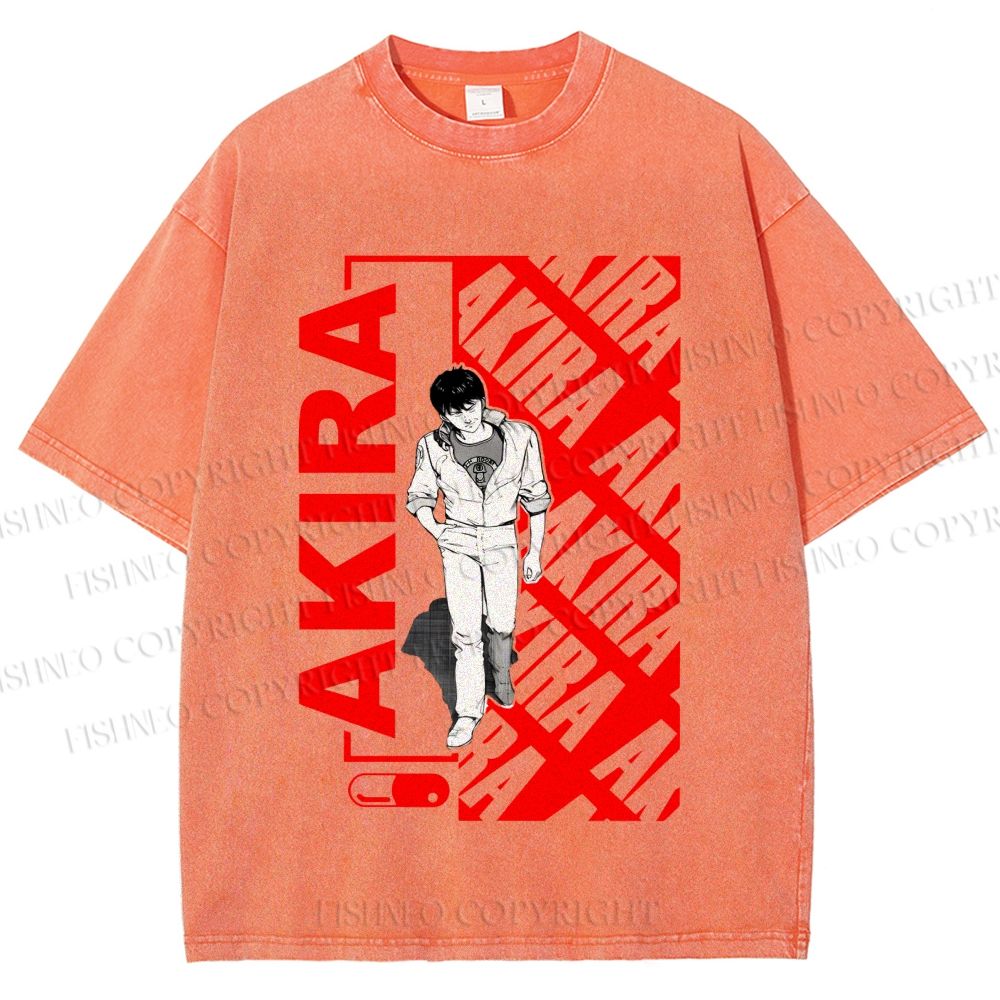 Unisex Japanese Anime Akira Printed Washed Tee