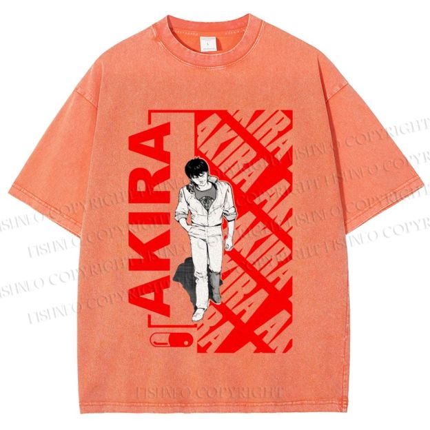 Unisex Japanese Anime Akira Printed Washed Tee