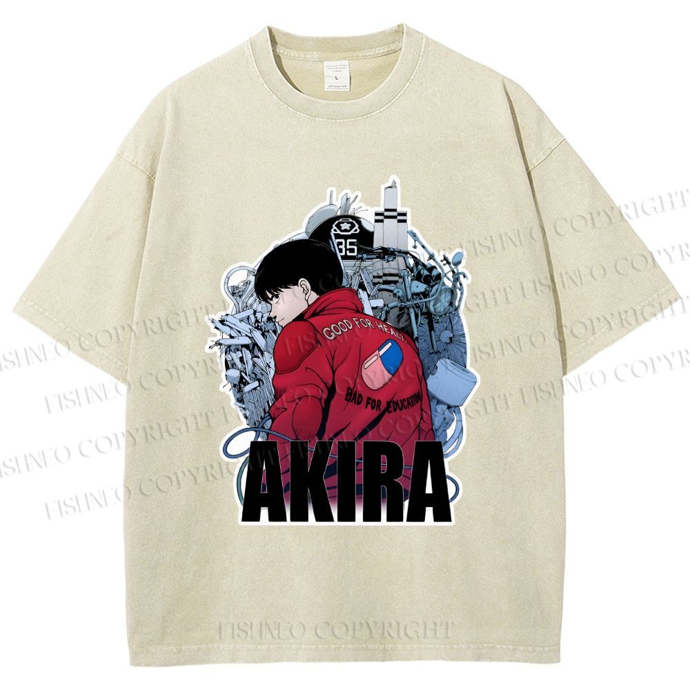 Unisex Japanese Anime Akira Printed Washed Tee