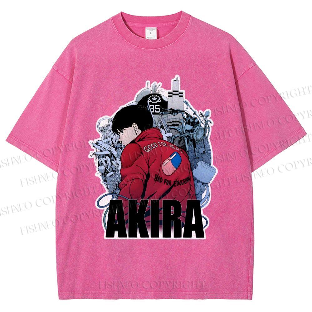 Unisex Japanese Anime Akira Printed Washed Tee