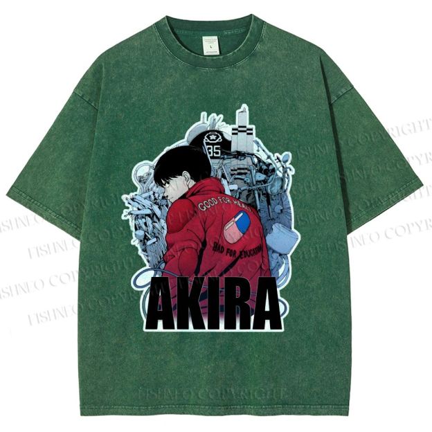 Unisex Japanese Anime Akira Printed Washed Tee