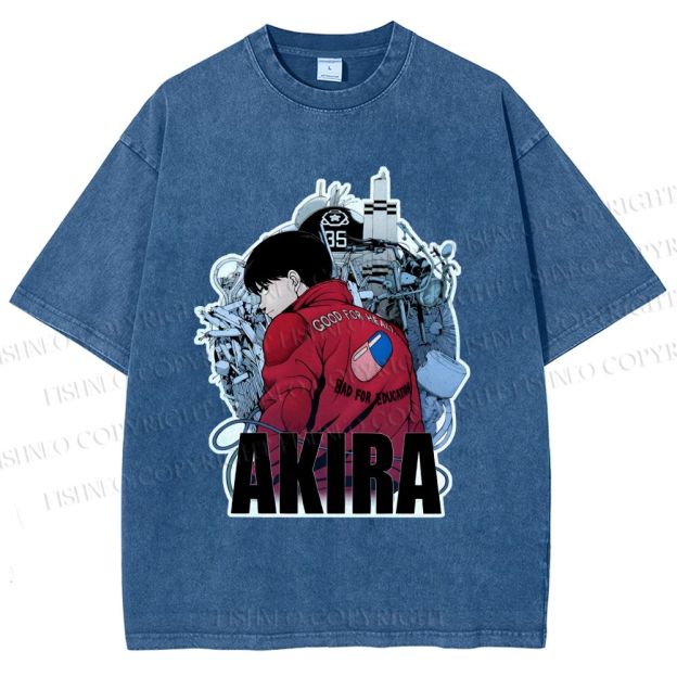 Unisex Japanese Anime Akira Printed Washed Tee