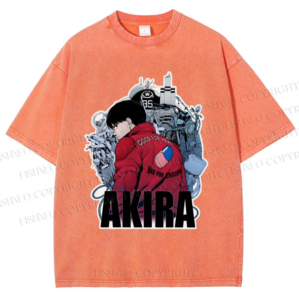 Unisex Japanese Anime Akira Printed Washed Tee