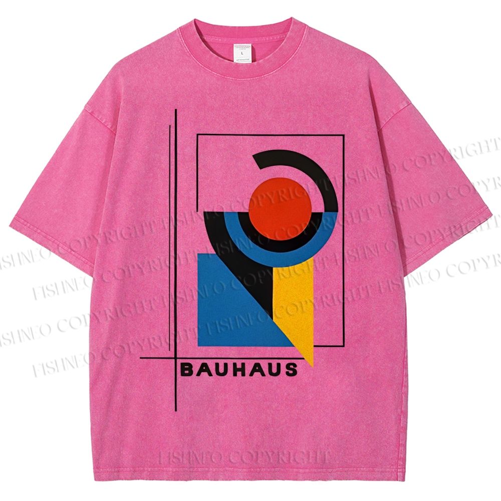 Unisex Bauhaus Geometry Printed Washed Tee