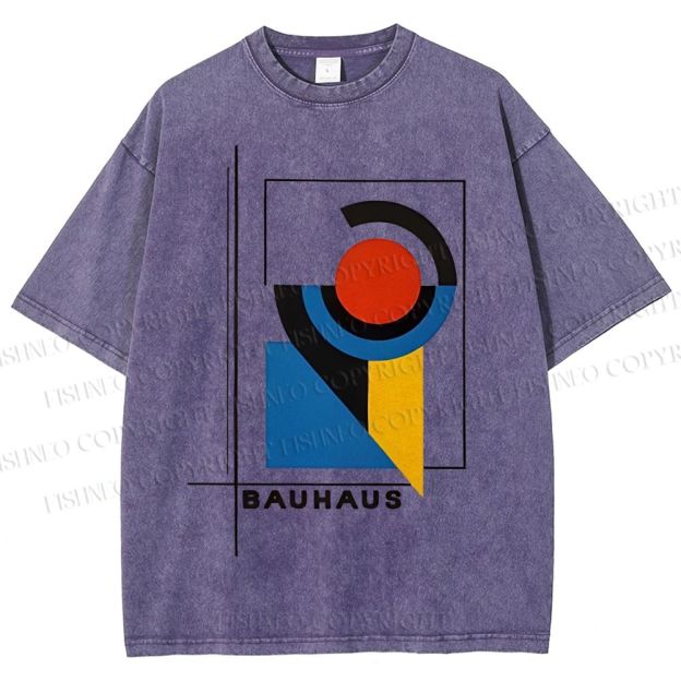 Unisex Bauhaus Geometry Printed Washed Tee
