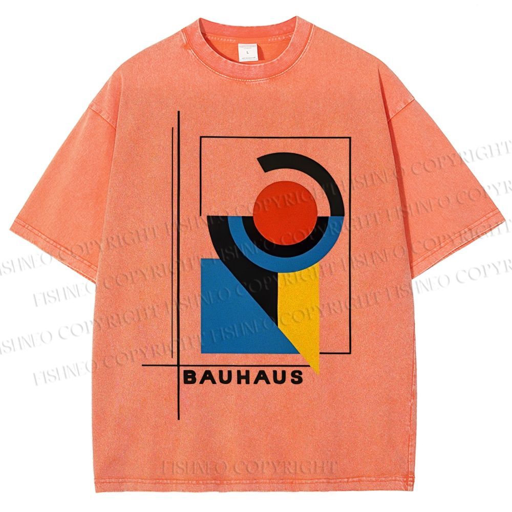 Unisex Bauhaus Geometry Printed Washed Tee