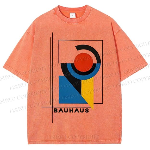 Unisex Bauhaus Geometry Printed Washed Tee