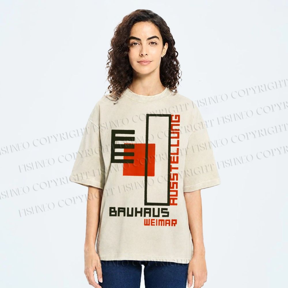 Unisex Bauhaus Weimar Printed Washed Tee