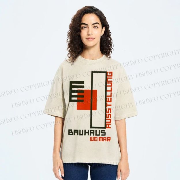 Unisex Bauhaus Weimar Printed Washed Tee