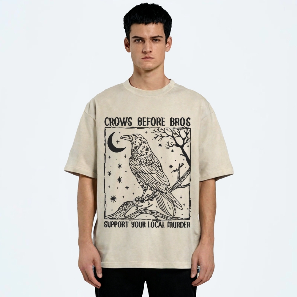 Crows Before Bros Washed T-Shirt
