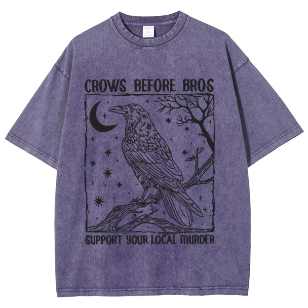 Crows Before Bros Washed T-Shirt