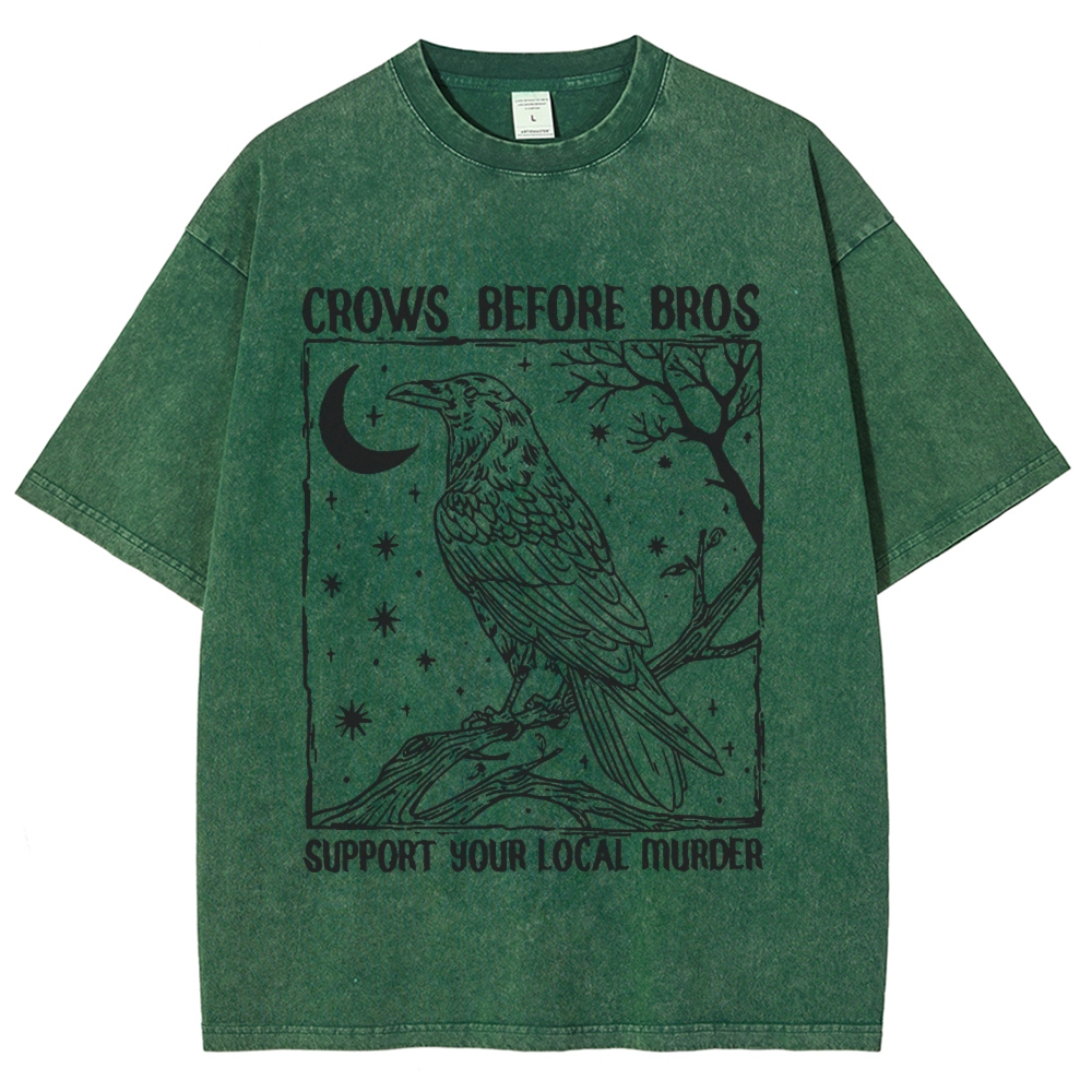 Crows Before Bros Washed T-Shirt