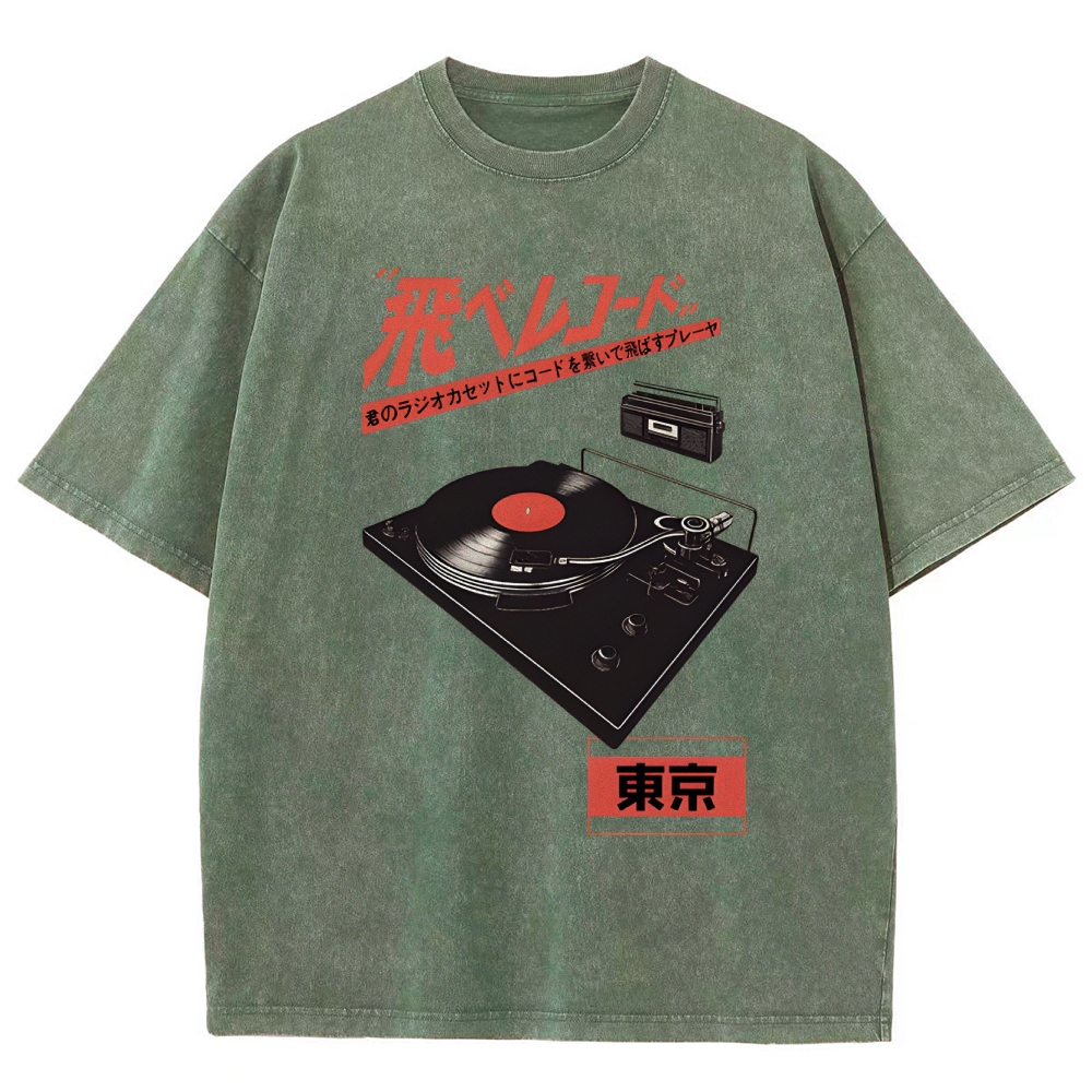 Retro Japanese Tokyo Music Washed T-Shirt