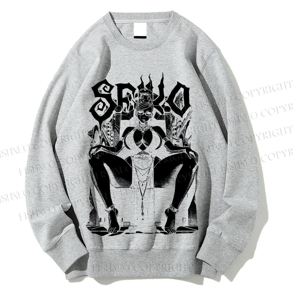 Unisex Vintage Anime Woman Printed Sweatshirt