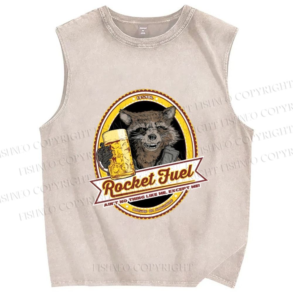 Unisex Rocket Fuel Printed Washed Tank Top