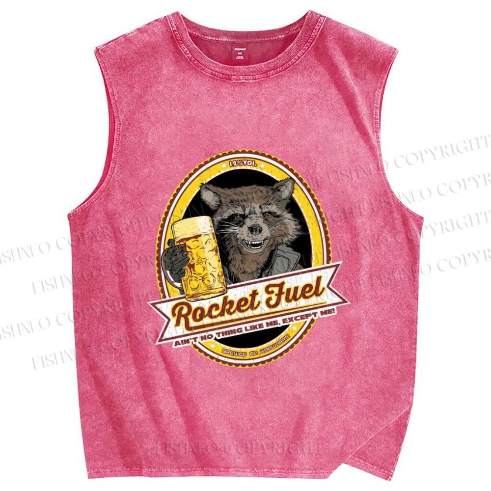 Unisex Rocket Fuel Printed Washed Tank Top
