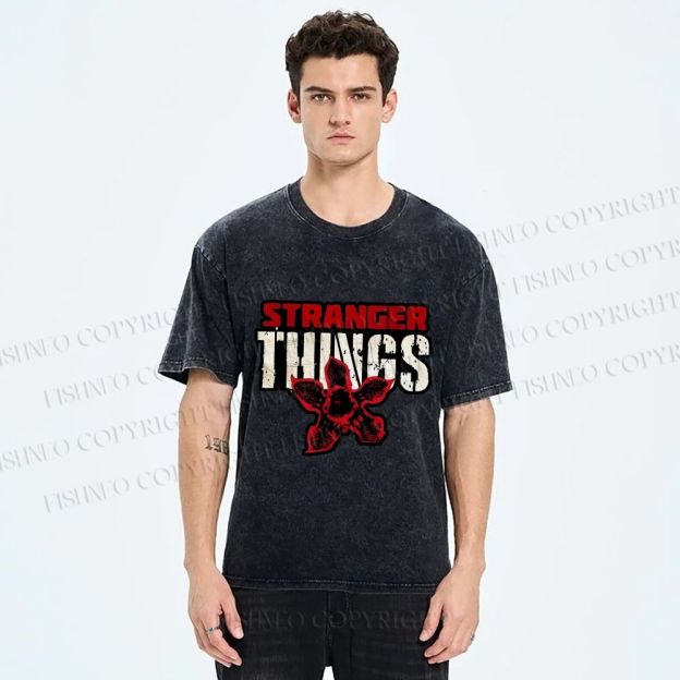 Unisex Stranger Things Printed Washed Tee