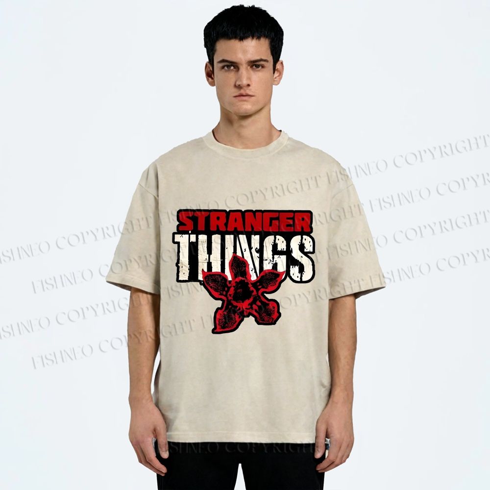 Unisex Stranger Things Printed Washed Tee