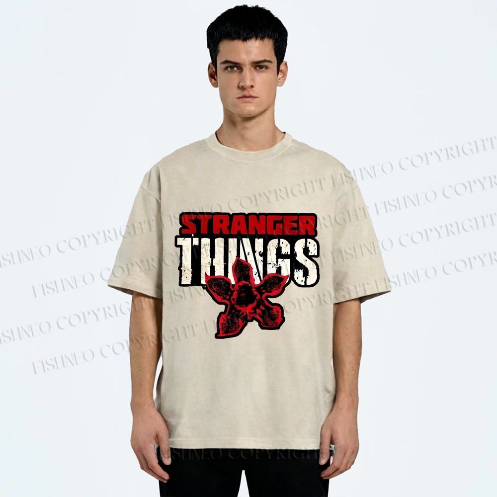 Unisex Stranger Things Printed Washed Tee