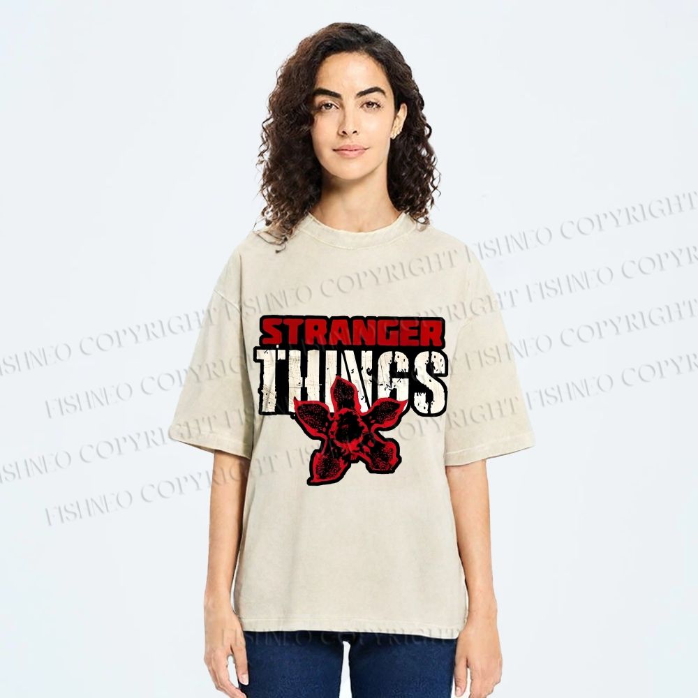 Unisex Stranger Things Printed Washed Tee