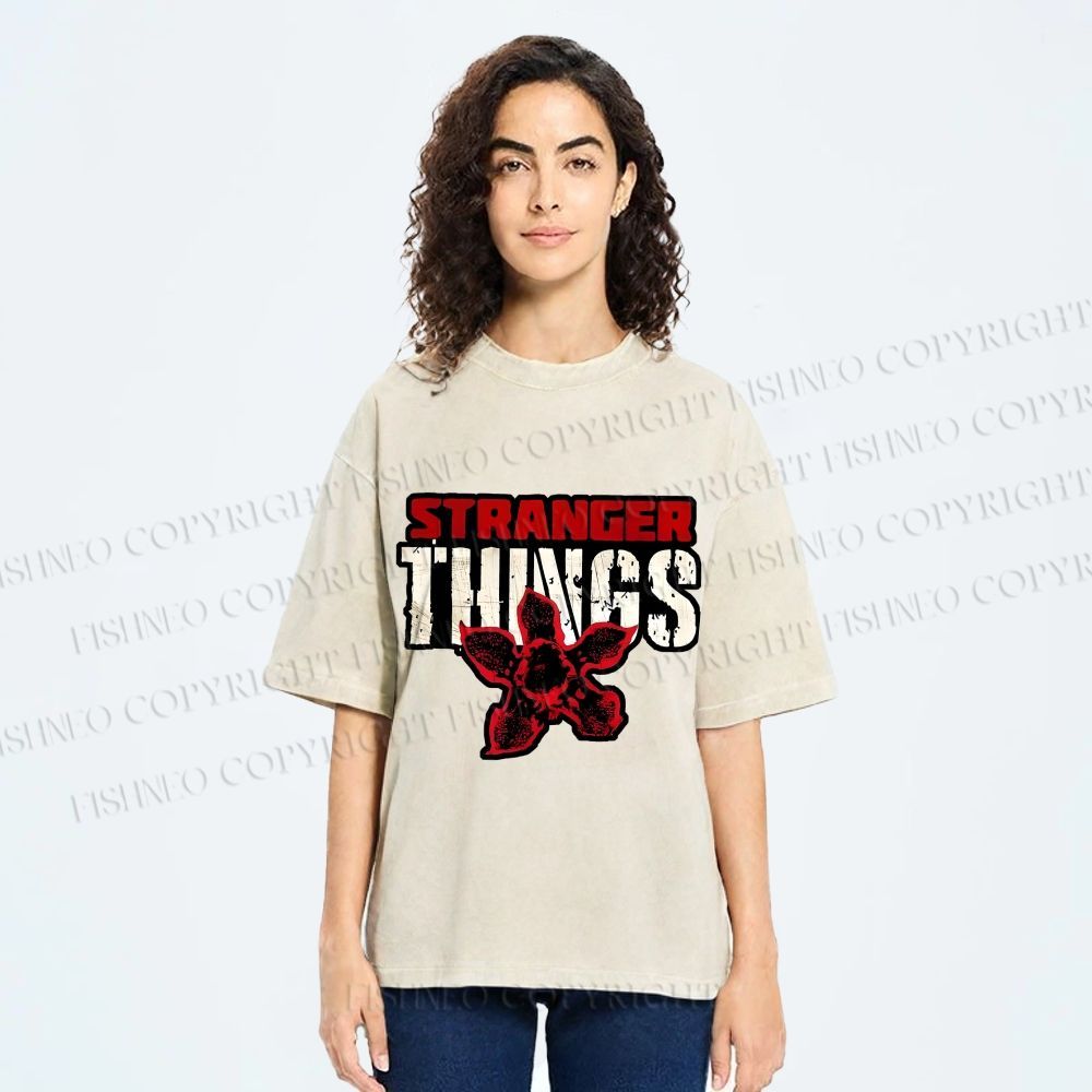 Unisex Stranger Things Printed Washed Tee