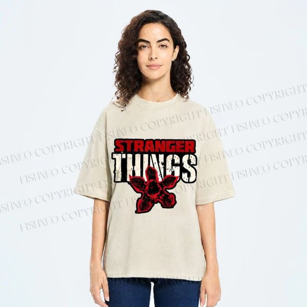 Unisex Stranger Things Printed Washed Tee