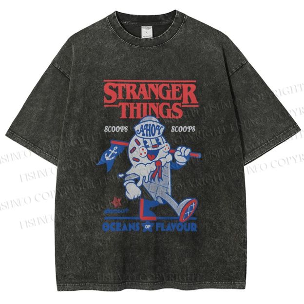 Unisex Stranger Things Printed Washed Tee