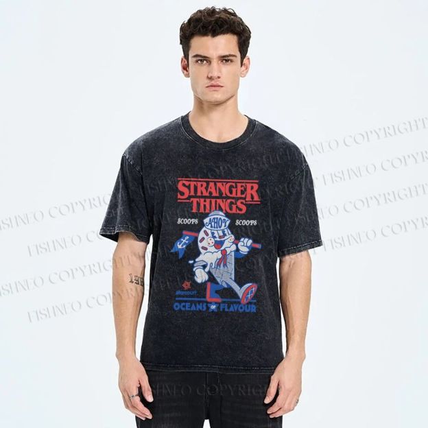 Unisex Stranger Things Printed Washed Tee