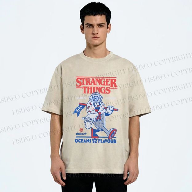 Unisex Stranger Things Printed Washed Tee
