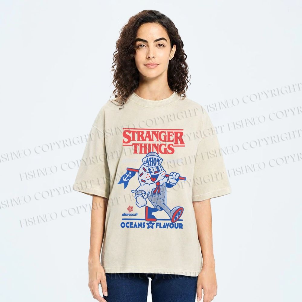 Unisex Stranger Things Printed Washed Tee